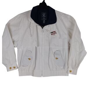 Gear for Sports Vintage Jacket Mens Large White Windbreaker Boating Mariner USA